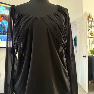 Zara Black Pleated Blouse